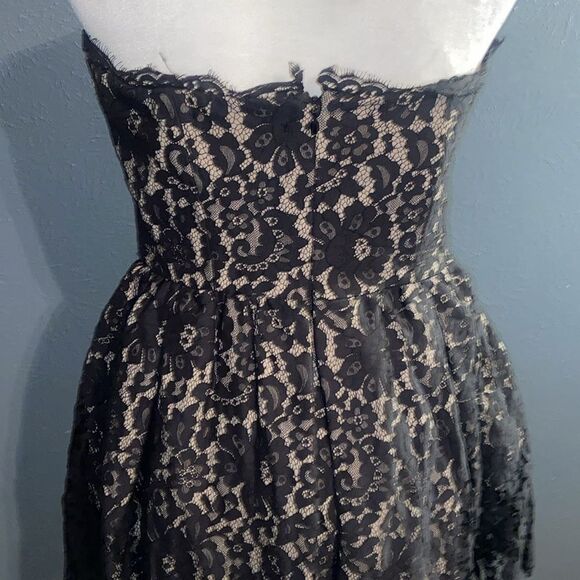 Liberated & Free Genuine Denim Co. Strapless Lace Overlay Dress Sz 8 Cocktail - Picture 3 of 10